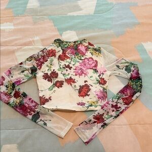 Naked Wardrobe Floral Crop Top - Pink and White